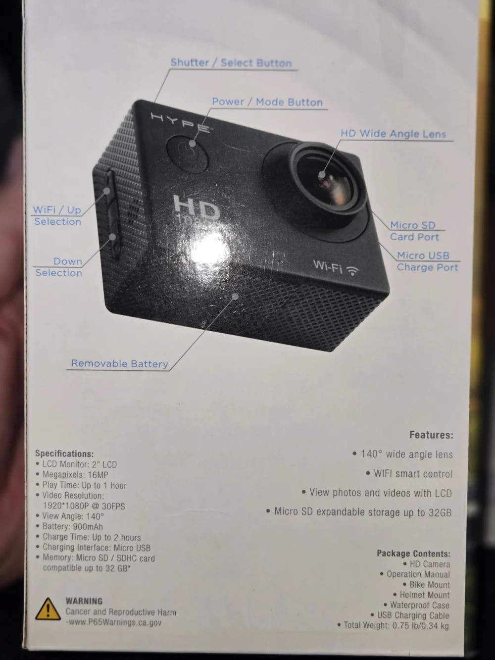 HYPE I-FX HD 1080p Action Camera NEW